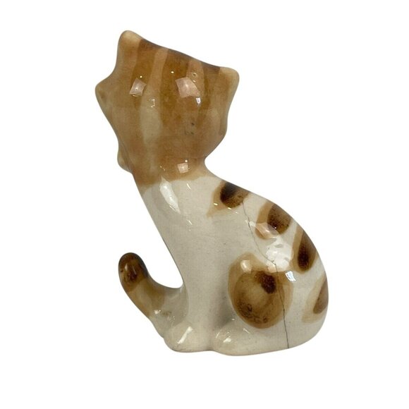 Vintage Small Porcelain Cat Japanese Red Bow Mid Century 3" - Picture 3 of 10